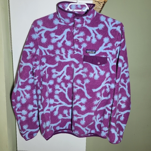 Patagonia synchilla joshua tree geode purple pink blue aztec fleece pullover S - Picture 2 of 9